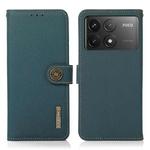 For Xiaomi Redmi K70 Pro KHAZNEH Custer Texture RFID Genuine Leather Phone Case(Green)