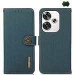 For Xiaomi Redmi Turbo 3 KHAZNEH Custer Texture RFID Genuine Leather Phone Case(Green)