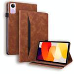 For Xiaomi Redmi Pad SE Splicing Shockproof Leather Tablet Case(Brown)