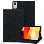 For Xiaomi Redmi Pad SE Calf Texture Embossed Leather Tablet Case(Black)