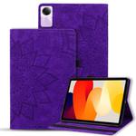For Xiaomi Redmi Pad SE Calf Texture Embossed Leather Tablet Case(Purple)