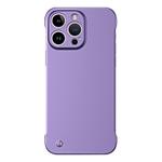 For iPhone 15 Pro Frameless Metallic Paint Hybrid PC Phone Case(Deep Purple)