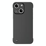 For iPhone 15 Frameless Metallic Paint Hybrid PC Phone Case(Matte Black)