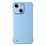 For iPhone 15 Frameless Metallic Paint Hybrid PC Phone Case(Sierra Blue)