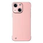 For iPhone 14 Plus Frameless Metallic Paint Hybrid PC Phone Case(Rose Gold)