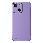 For iPhone 14 Plus Frameless Metallic Paint Hybrid PC Phone Case(Deep Purple)