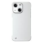 For iPhone 14 Frameless Metallic Paint Hybrid PC Phone Case(Space Silver)