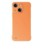 For iPhone 14 Frameless Metallic Paint Hybrid PC Phone Case(Orange)