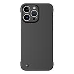 For iPhone 14 Pro Frameless Metallic Paint Hybrid PC Phone Case(Matte Black)