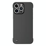 For iPhone 14 Pro Max Frameless Metallic Paint Hybrid PC Phone Case(Matte Black)