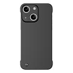 For iPhone 13 mini Frameless Metallic Paint Hybrid PC Phone Case(Matte Black)