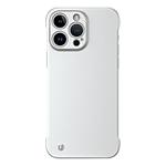 For iPhone 12 Pro Max Frameless Metallic Paint Hybrid PC Phone Case(Space Silver)