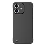 For iPhone 12 mini Frameless Metallic Paint Hybrid PC Phone Case(Matte Black)