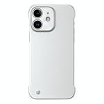 For iPhone 12 Frameless Metallic Paint Hybrid PC Phone Case(Space Silver)