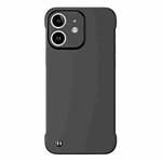 For iPhone 12 Frameless Metallic Paint Hybrid PC Phone Case(Matte Black)