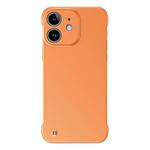 For iPhone 12 Frameless Metallic Paint Hybrid PC Phone Case(Orange)