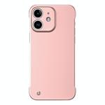 For iPhone 12 Frameless Metallic Paint Hybrid PC Phone Case(Rose Gold)