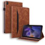 For Samsung Galaxy Tab A9+ Splicing Shockproof Leather Tablet Case(Brown)