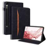 For Samsung Galaxy Tab S9 FE+ Splicing Shockproof Leather Tablet Case(Black)