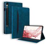 For Samsung Galaxy Tab S9 FE+ Splicing Shockproof Leather Tablet Case(Blue)