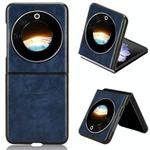 For Tecno Phantom V Flip Litchi Texture Back Cover Phone Case(Blue)