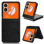 For Tecno Phantom V Flip2 Litchi Texture Back Cover Phone Case(Black)