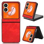 For Tecno Phantom V Flip2 Litchi Texture Back Cover Phone Case(Red)
