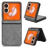 For Tecno Phantom V Flip2 Litchi Texture Back Cover Phone Case(Grey)