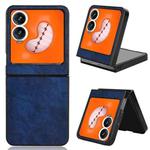 For Tecno Phantom V Flip2 Litchi Texture Back Cover Phone Case(Blue)