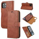 For iPhone 15 Plus Crazy Horse Texture Detachable Horizontal Flip PU Case(Brown)