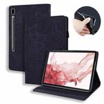 For Samsung Galaxy Tab S9 FE+ Calf Texture Embossed Leather Tablet Case(Black)