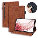 For Samsung Galaxy Tab S9 FE+ Calf Texture Embossed Leather Tablet Case(Brown)