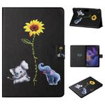 For Samsung Galaxy Tab A9+ Colored Drawing Horizontal Flip PU Tablet Case with Sleep / Wake-up Function(Elephant)