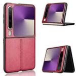For Huawei Pura X Cow Pattern Sewing Back Cover Phone Case(Red)