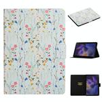For Samsung Galaxy Tab A9 Flower Pattern Horizontal Flip PU Tablet Case with Sleep / Wake-up Function(Small Floral)