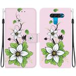 For LG K50 / Q60 Crystal Texture Colored Drawing Leather Phone Case(Lily)