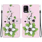 For LG K52 / K62 / Q52 Crystal Texture Colored Drawing Leather Phone Case(Lily)