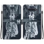 For LG Stylo 6 / K71 Crystal Texture Colored Drawing Leather Phone Case(Cat Tiger Reflection)