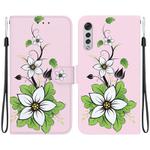 For LG Velvet / G9 Crystal Texture Colored Drawing Leather Phone Case(Lily)