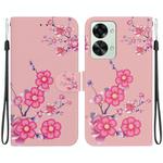 For OnePlus Nord 2T Crystal Texture Colored Drawing Leather Phone Case(Cherry Blossoms)