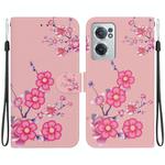 For OnePlus Nord CE 2 5G Crystal Texture Colored Drawing Leather Phone Case(Cherry Blossoms)