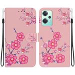 For OnePlus Nord CE 2 Lite 5G Crystal Texture Colored Drawing Leather Phone Case(Cherry Blossoms)