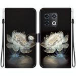 For OnePlus 10 Pro 5G Crystal Texture Colored Drawing Leather Phone Case(Crystal Peony)