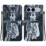 For OnePlus Nord 4 Crystal Texture Colored Drawing Leather Phone Case(Cat Tiger Reflection)