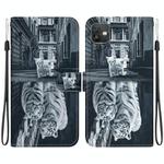 For Wiko Y82 Crystal Texture Colored Drawing Leather Phone Case(Cat Tiger Reflection)