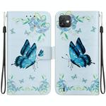 For Wiko Y82 Crystal Texture Colored Drawing Leather Phone Case(Blue Pansies)