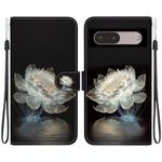 For Google Pixel 7 Pro Crystal Texture Colored Drawing Leather Phone Case(Crystal Peony)