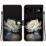 For Google Pixel 7 Crystal Texture Colored Drawing Leather Phone Case(Crystal Peony)