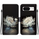 For Google Pixel 8 Crystal Texture Colored Drawing Leather Phone Case(Crystal Peony)