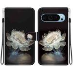 For Google Pixel 9 Crystal Texture Colored Drawing Leather Phone Case(Crystal Peony)